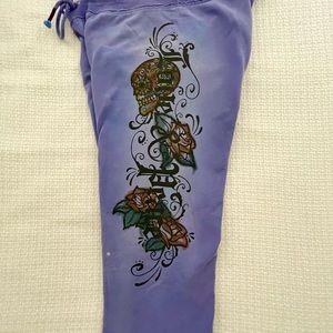 Vintage Lucky Brand Tattoo Skull  - LA Crop Sweats